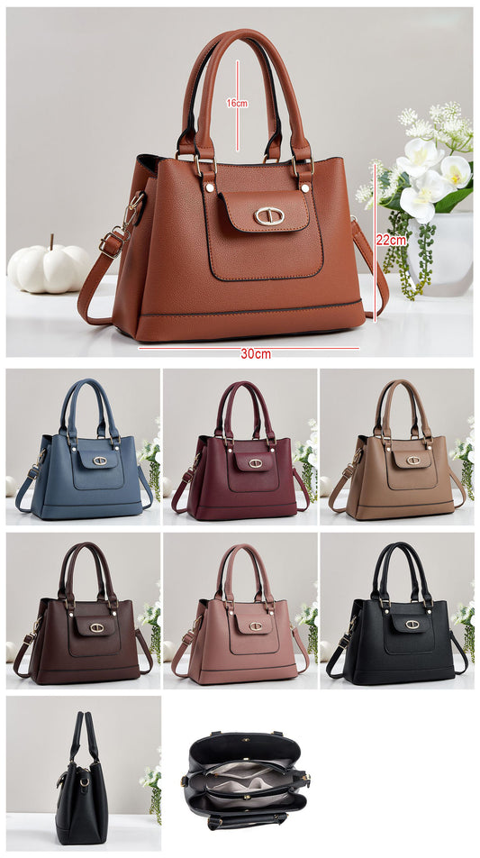 Cartera mediana con bolsillo frontal y correa larga desmontable