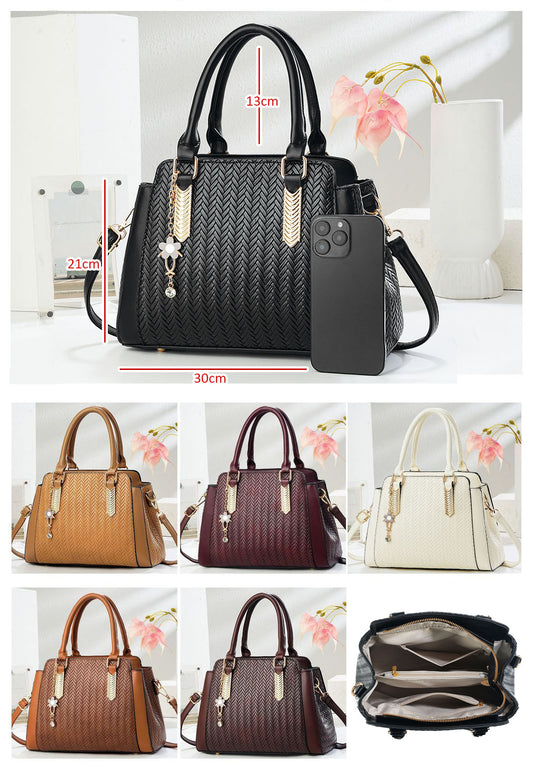 Cartera de mano y bandolera de cuero PU con formato practico