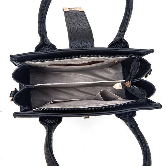 Cartera mediana con llavero dorado removible