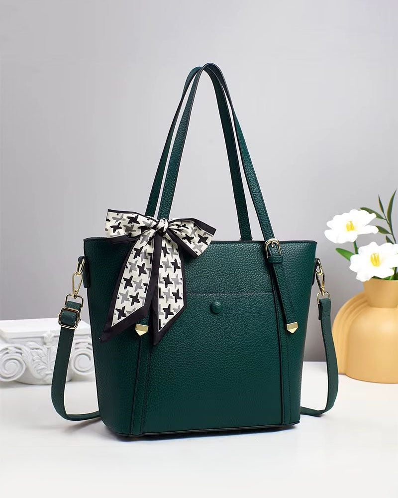 Black Friday • Cartera grande con bolsillo frontal y bufanda decorativa