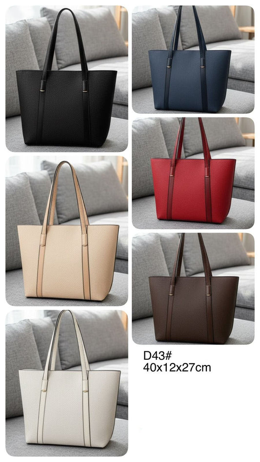Bolso tipo tote con textura y asas largas, ideal para uso diario o profesional