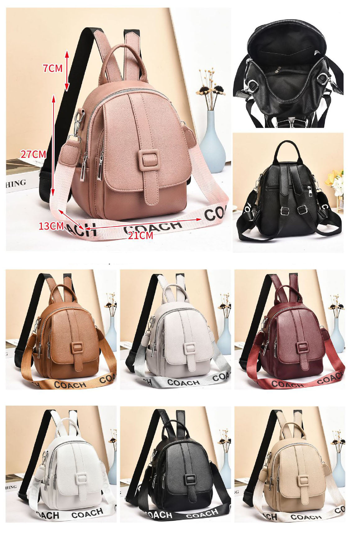 Mochila-cartera pequeña con estilo casual