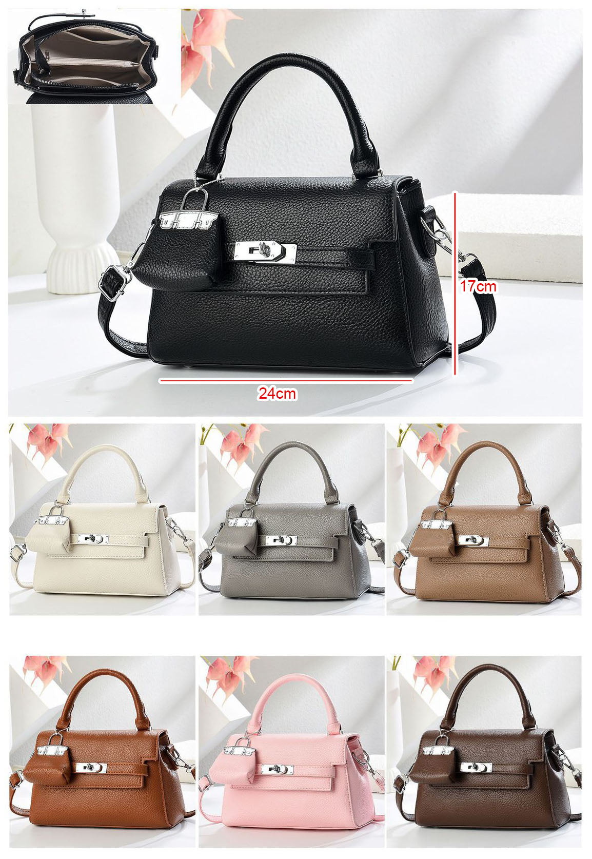 Cartera crossbody con carterita mini decorativa