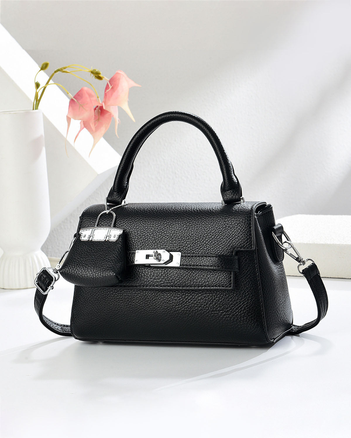 Cartera crossbody con carterita mini decorativa