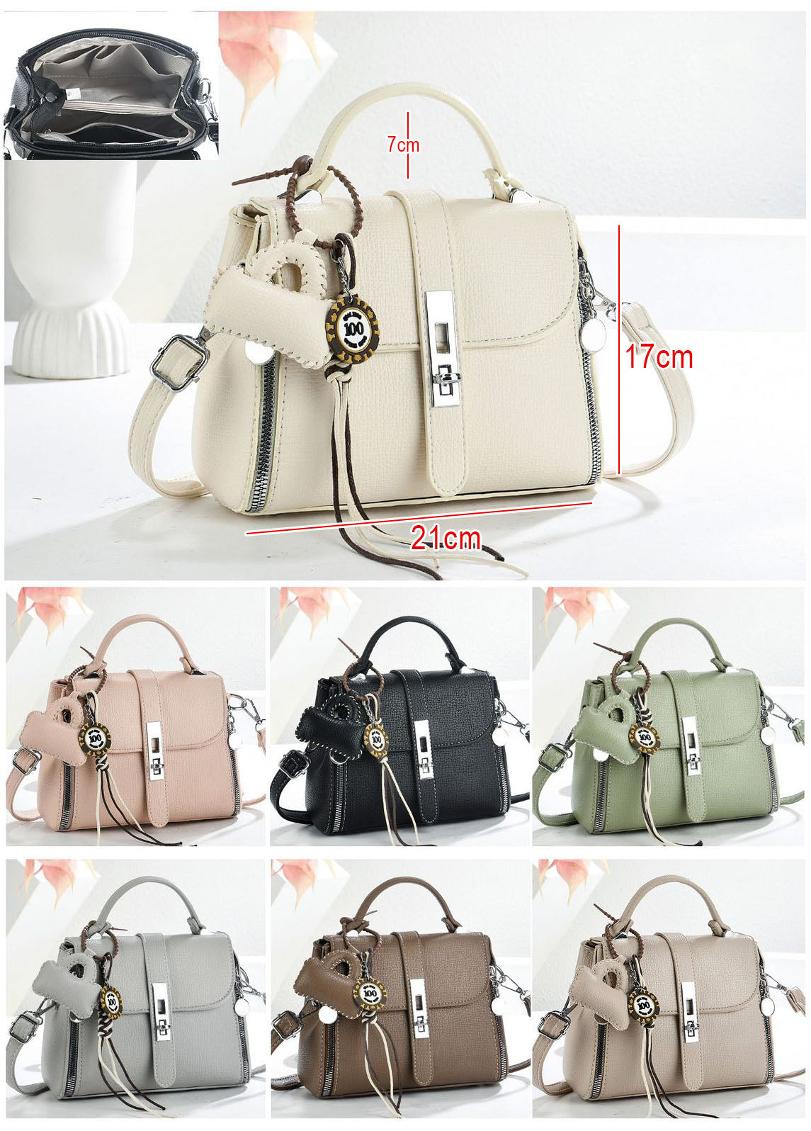 Crossbody con llavero colgante
