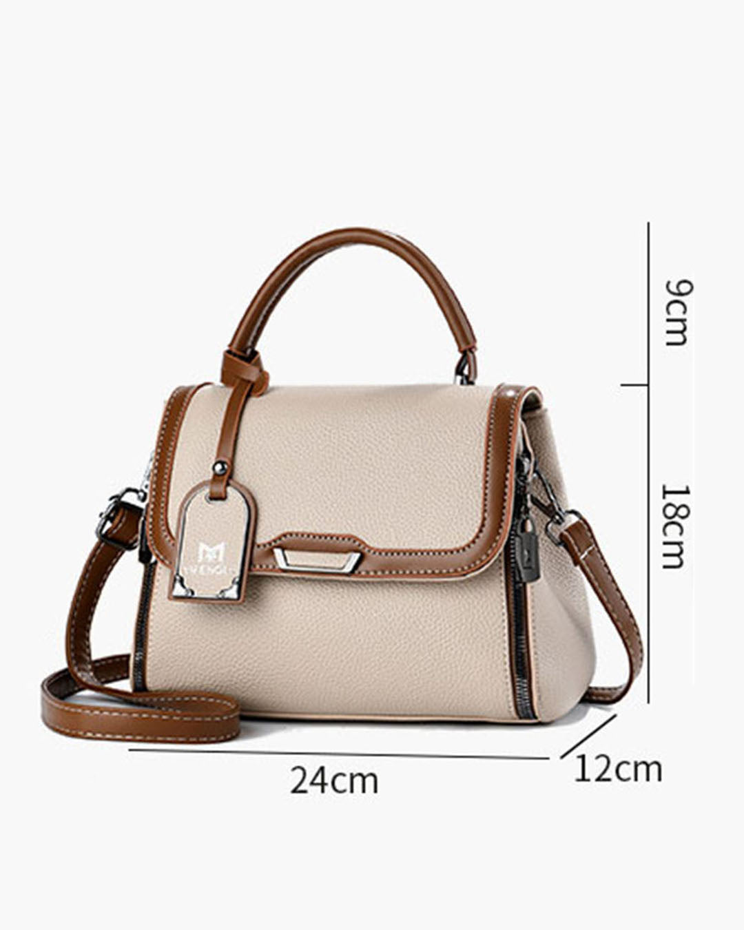 Crossbody color combinado con marron