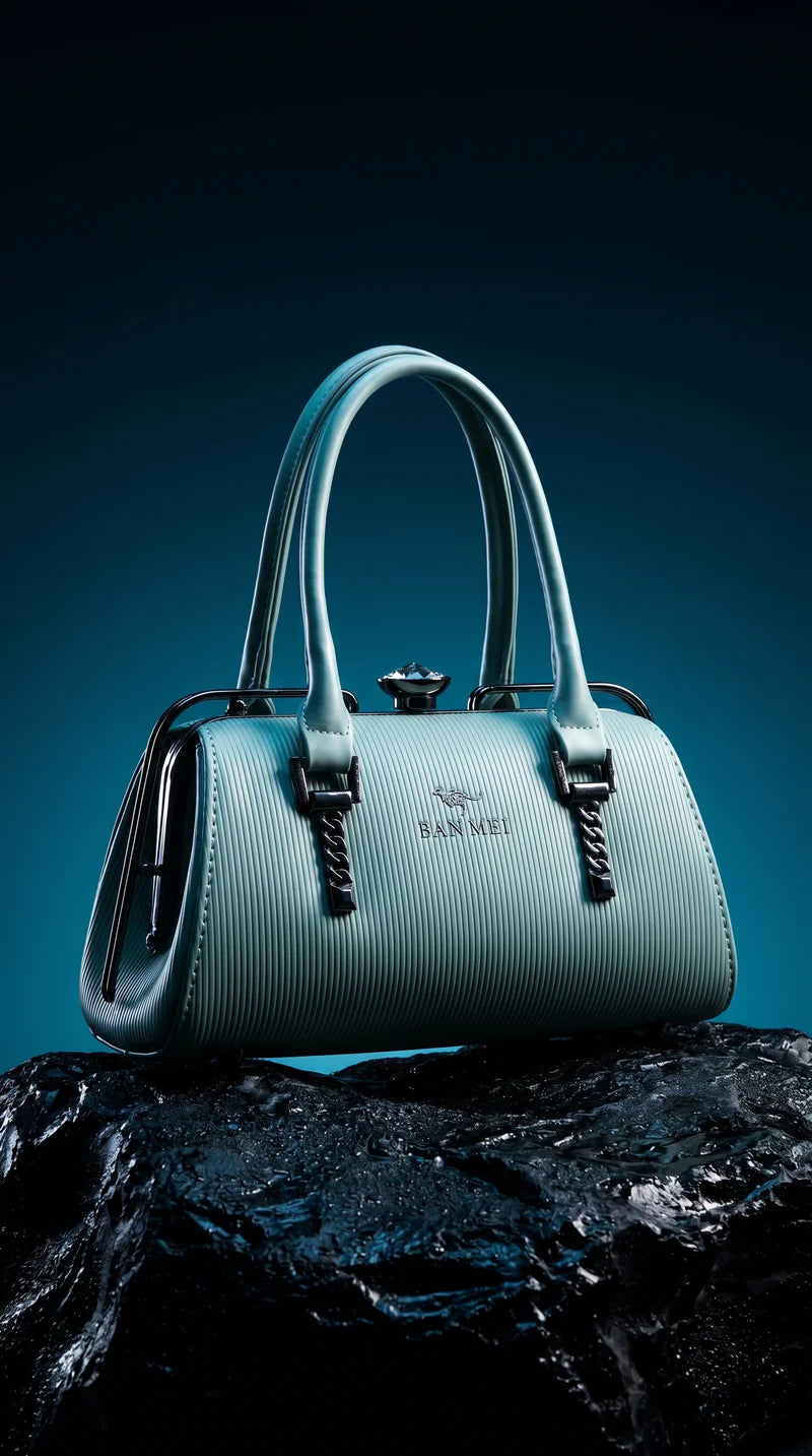 Cartera lujosa tamaño compacto, cierre superior tipo broche