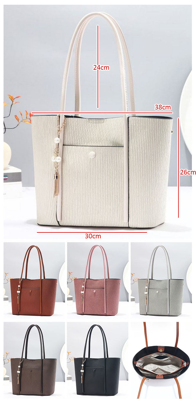 Bolso tote de cuero sintético con diseño simple y elegante