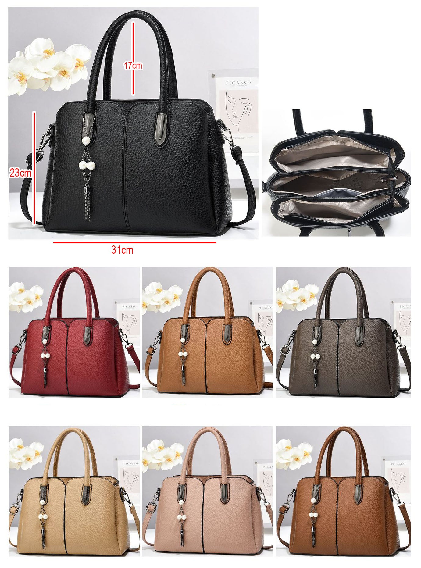 Cartera mediana con llavero colgante