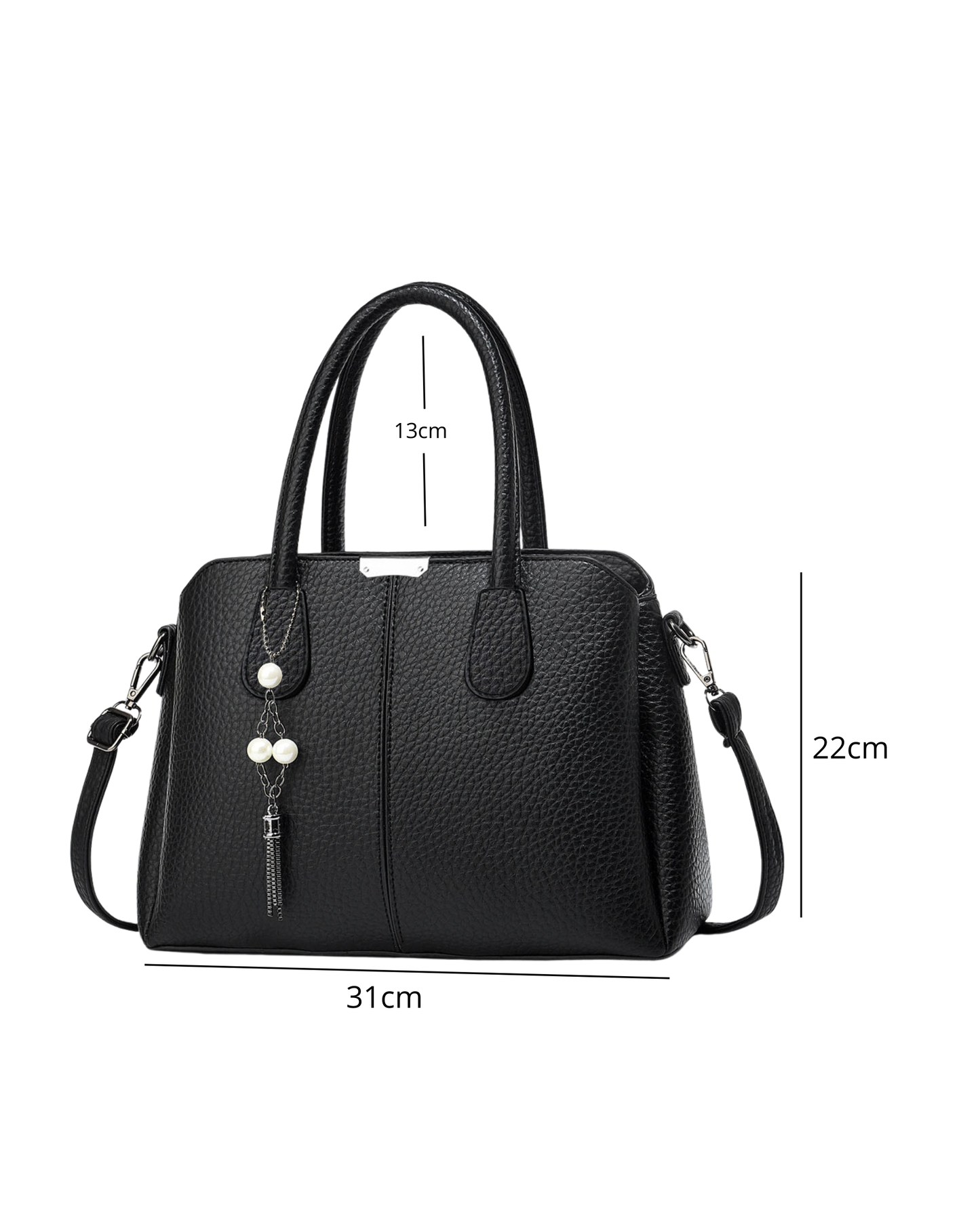 Cartera mediana con llavero decorativo