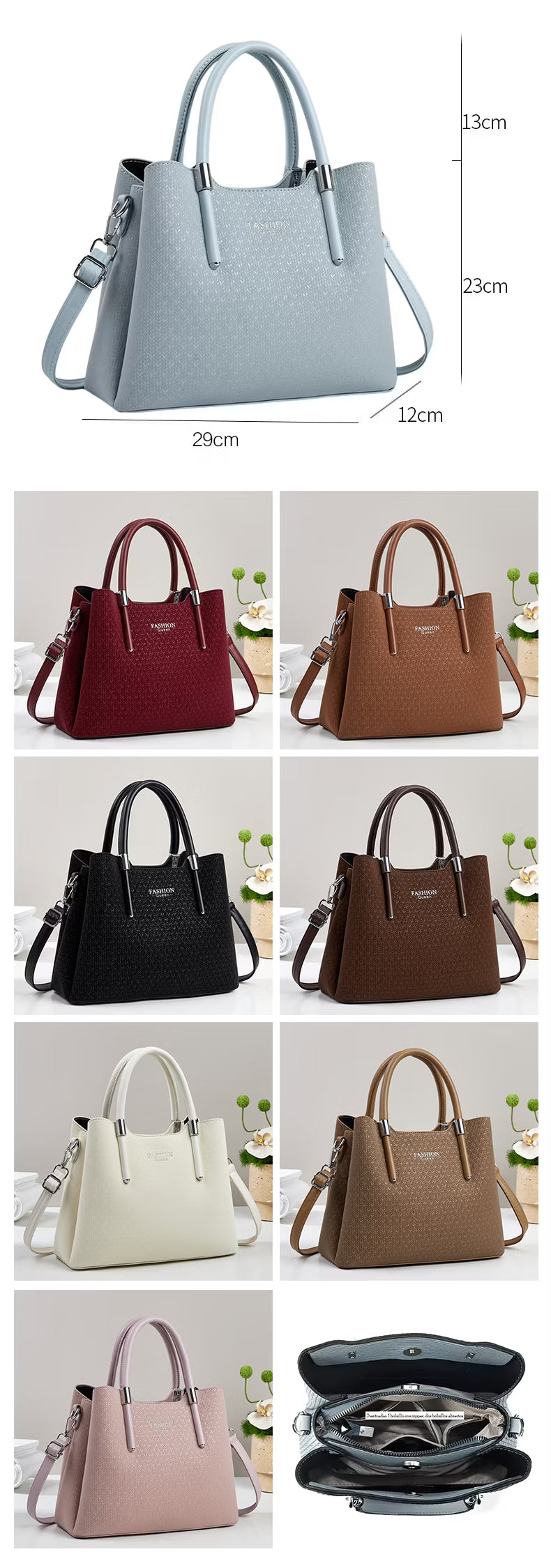 Cartera mediana con detalles en plateado