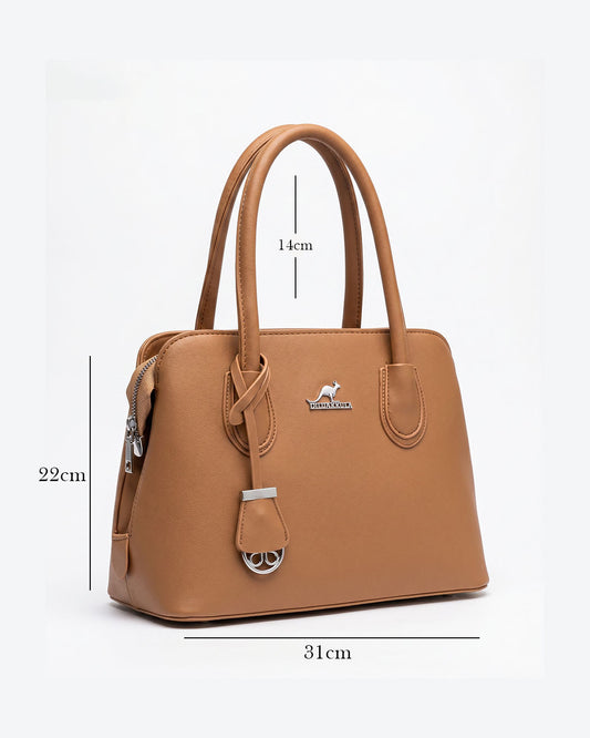 Cartera de mano con colgante decorativo en forma de anillo