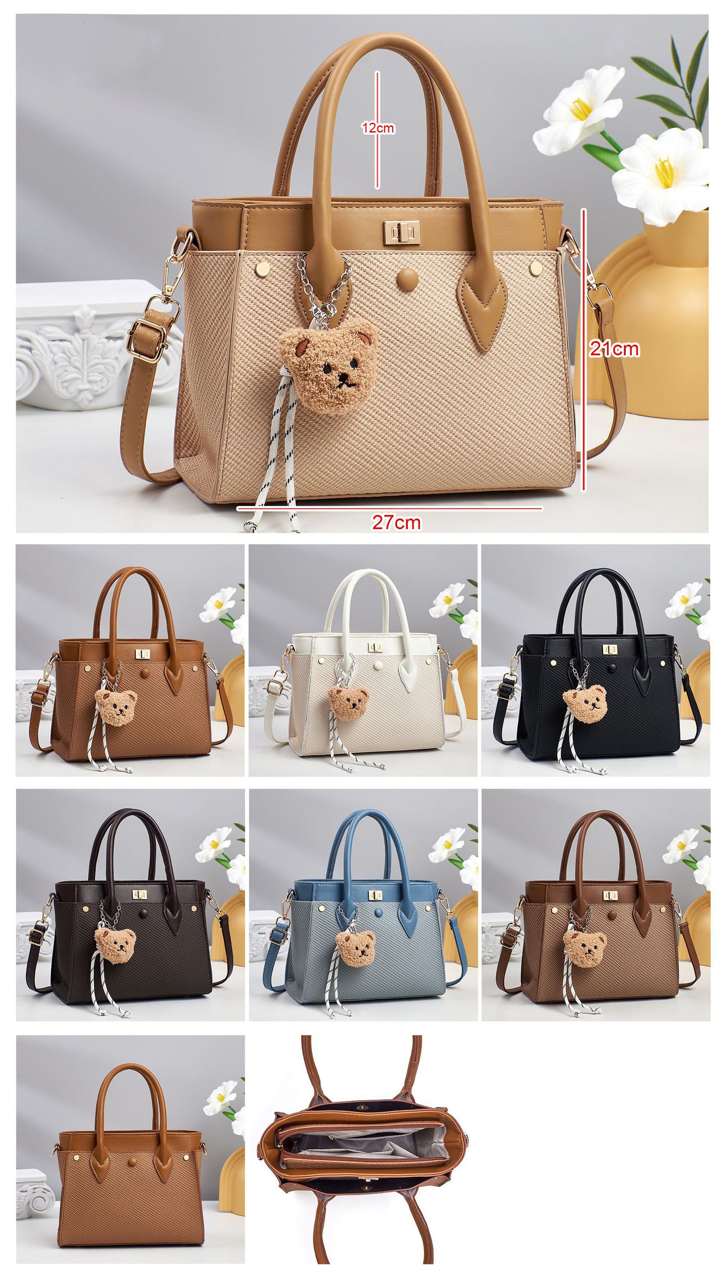 Cartera pequeña con llavero peluche removible