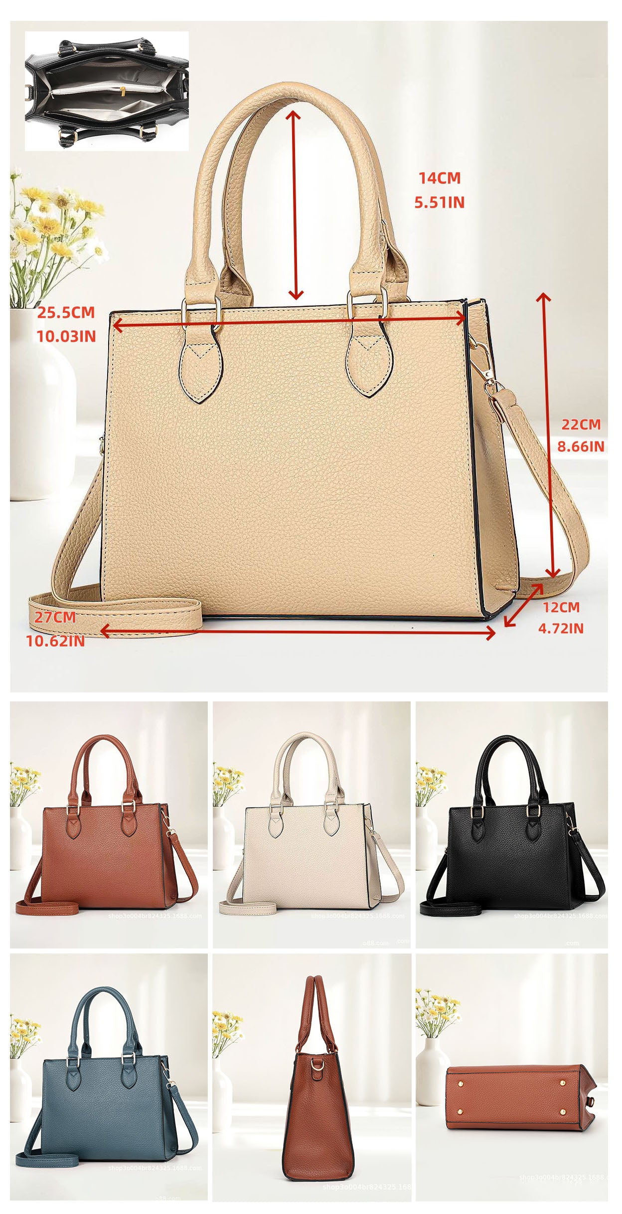 Cartera compacta de forma cuadrada