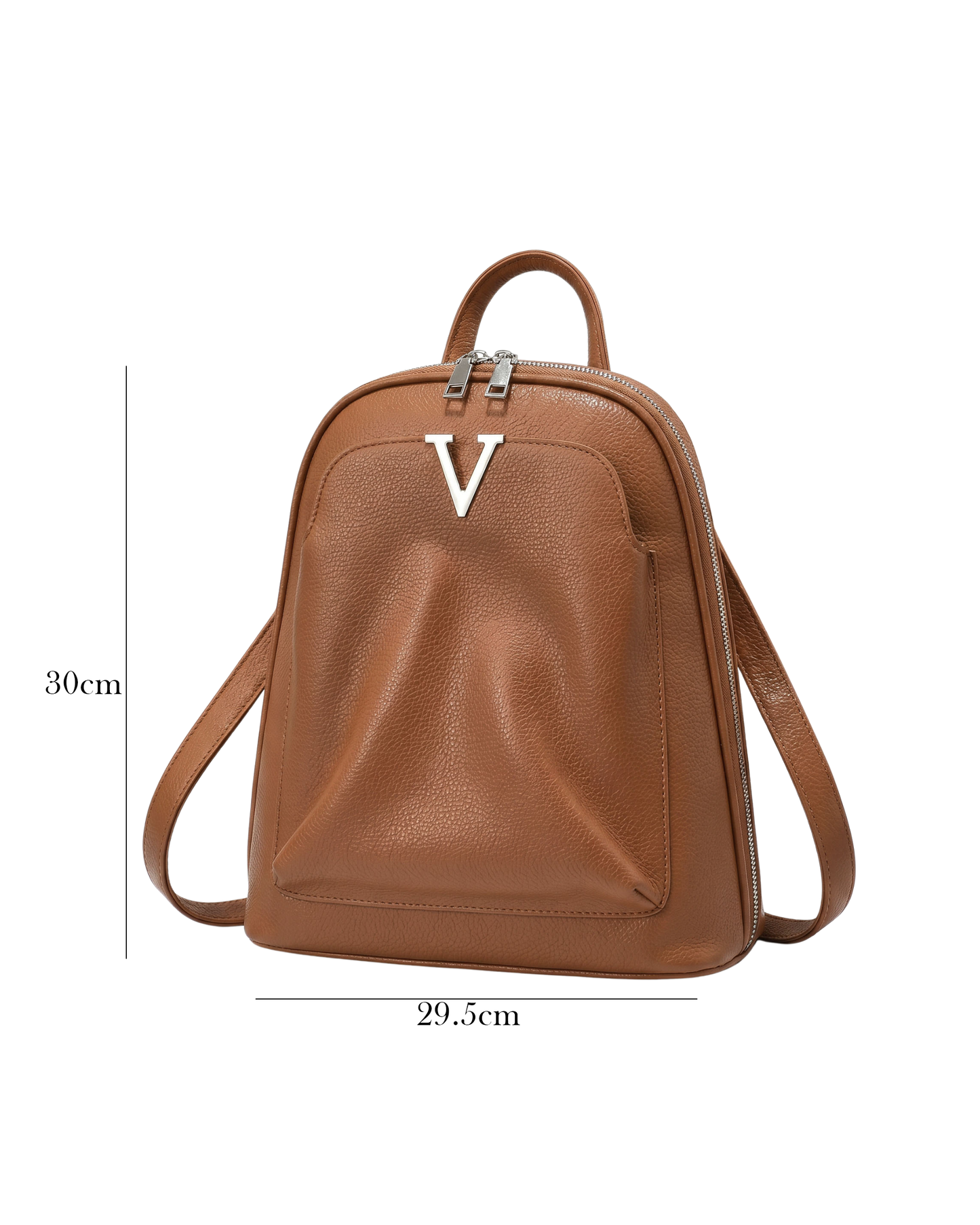 Mochila de cuero granulado, versátil para el día a día