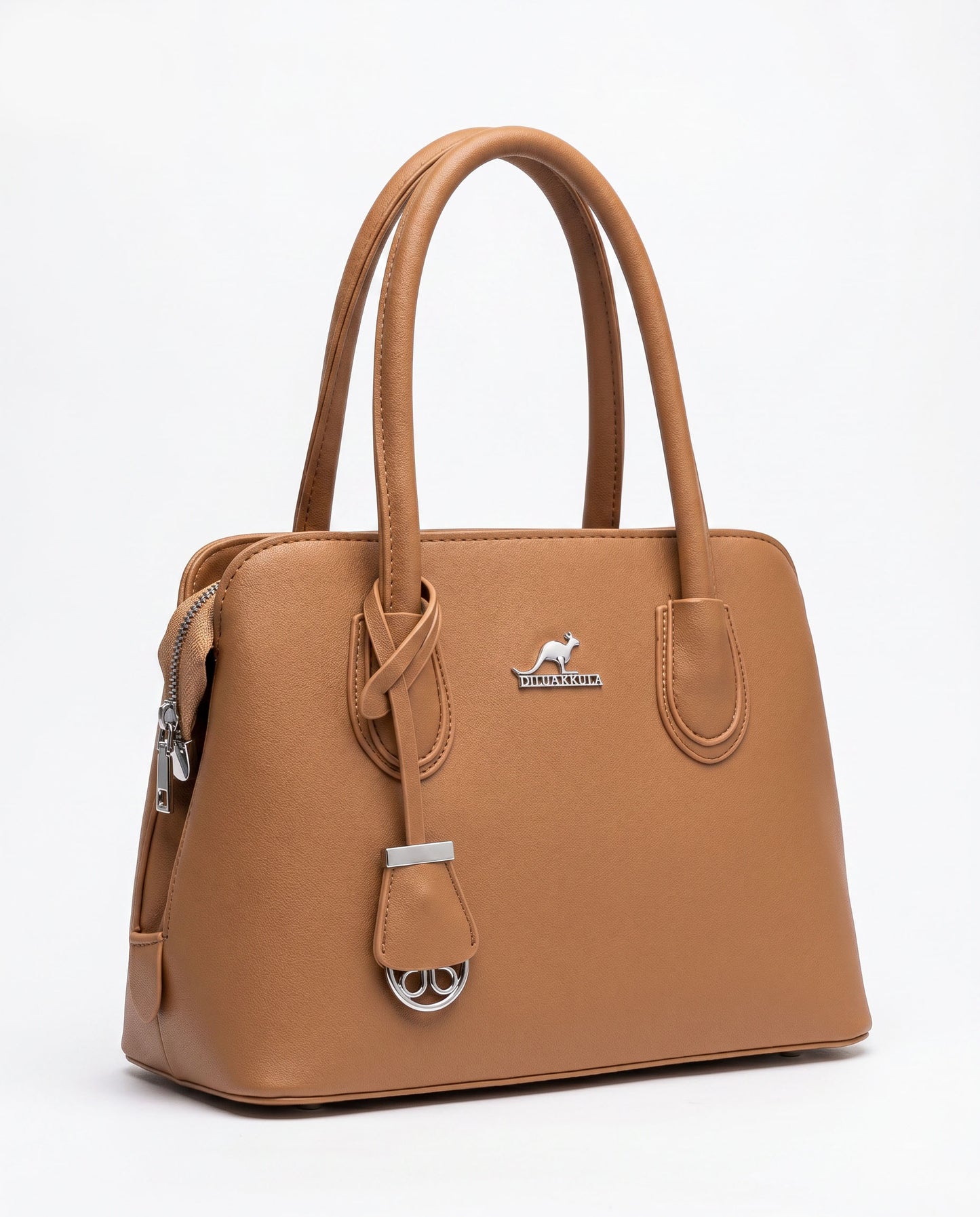 Cartera de mano con colgante decorativo en forma de anillo