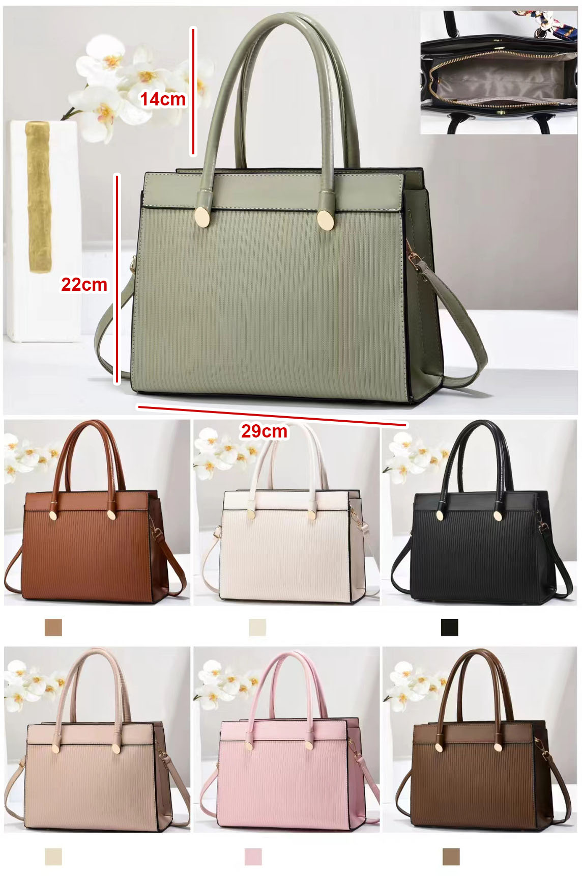 Cartera cuadra con estilo de oficina
