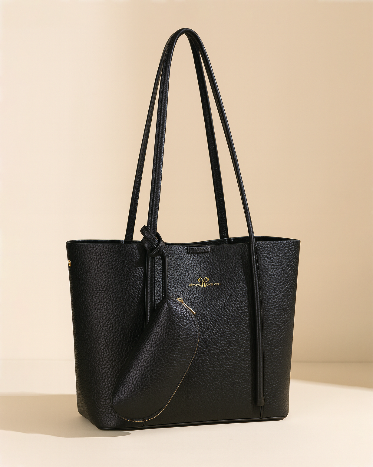 Cartera tote con monedero lateral y asas largas