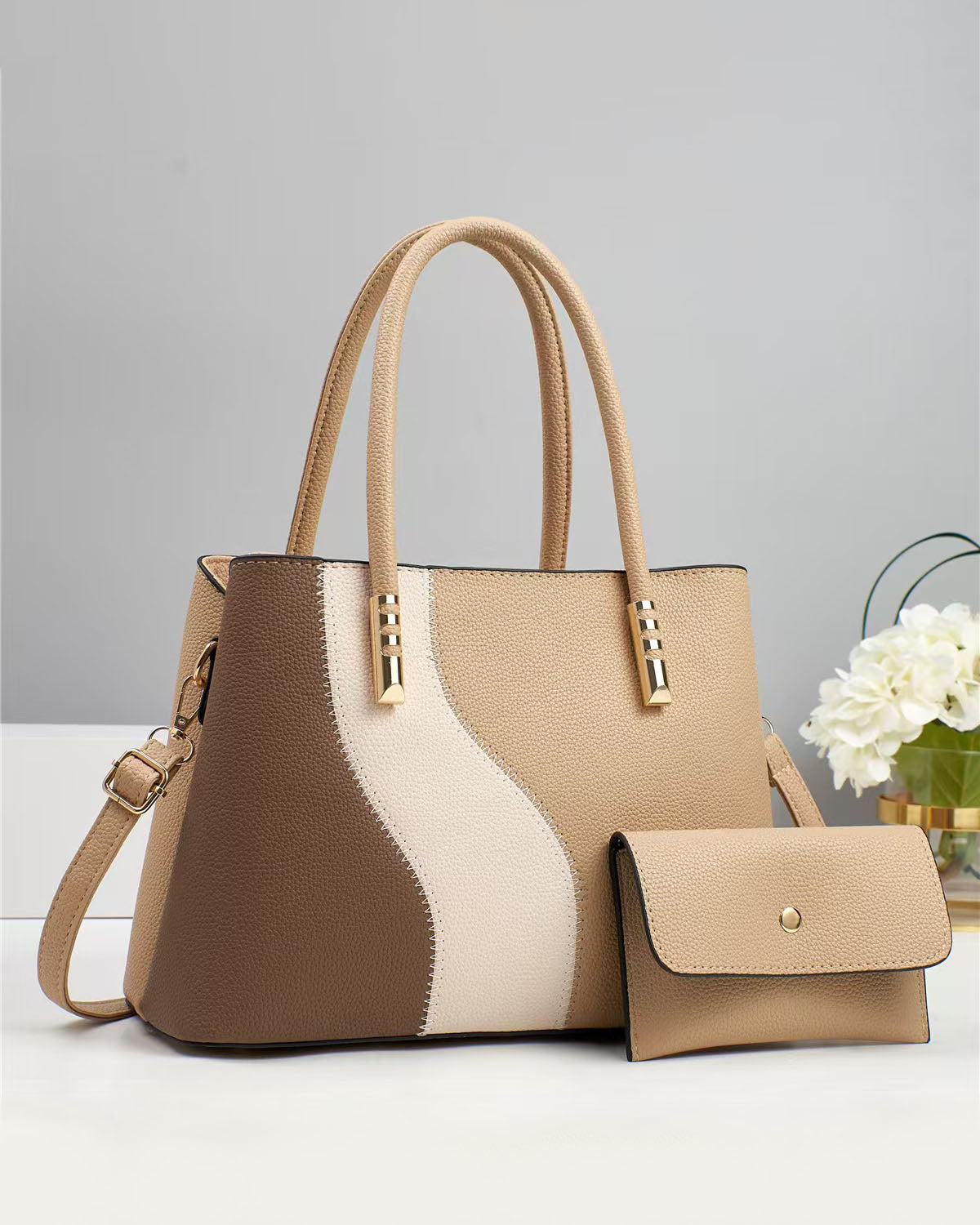 Set de cartera bicolor con sobre