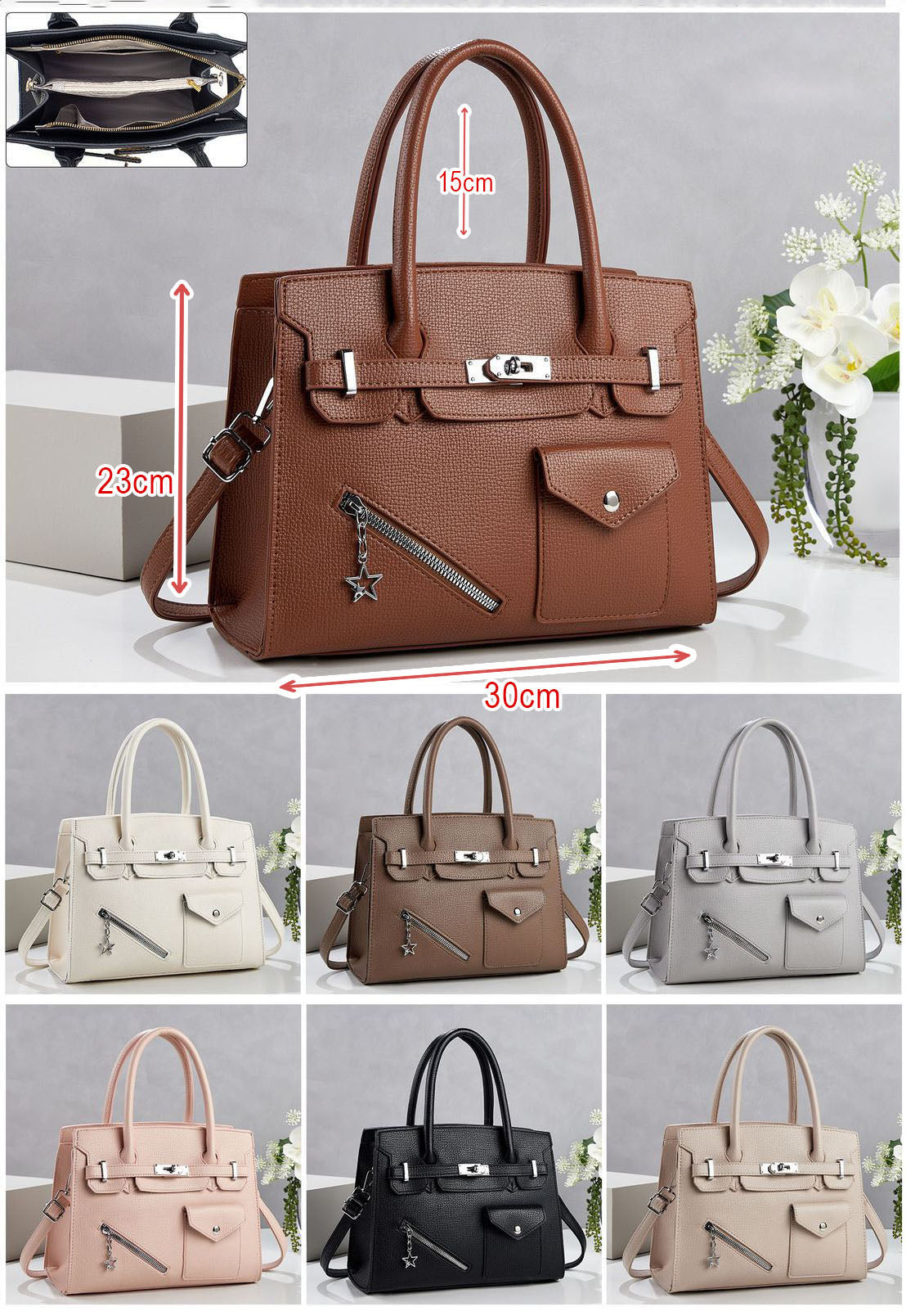 Cartera mediana con detalles unicos