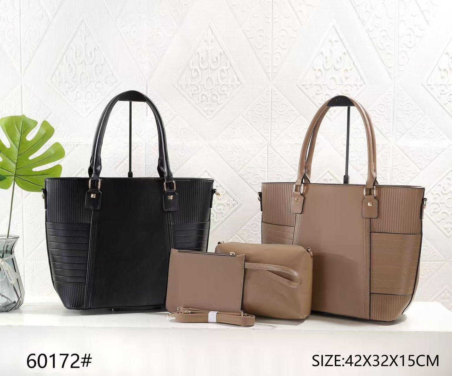 Combo 3 piezas: cartera grande, bolsito y sobre libre
