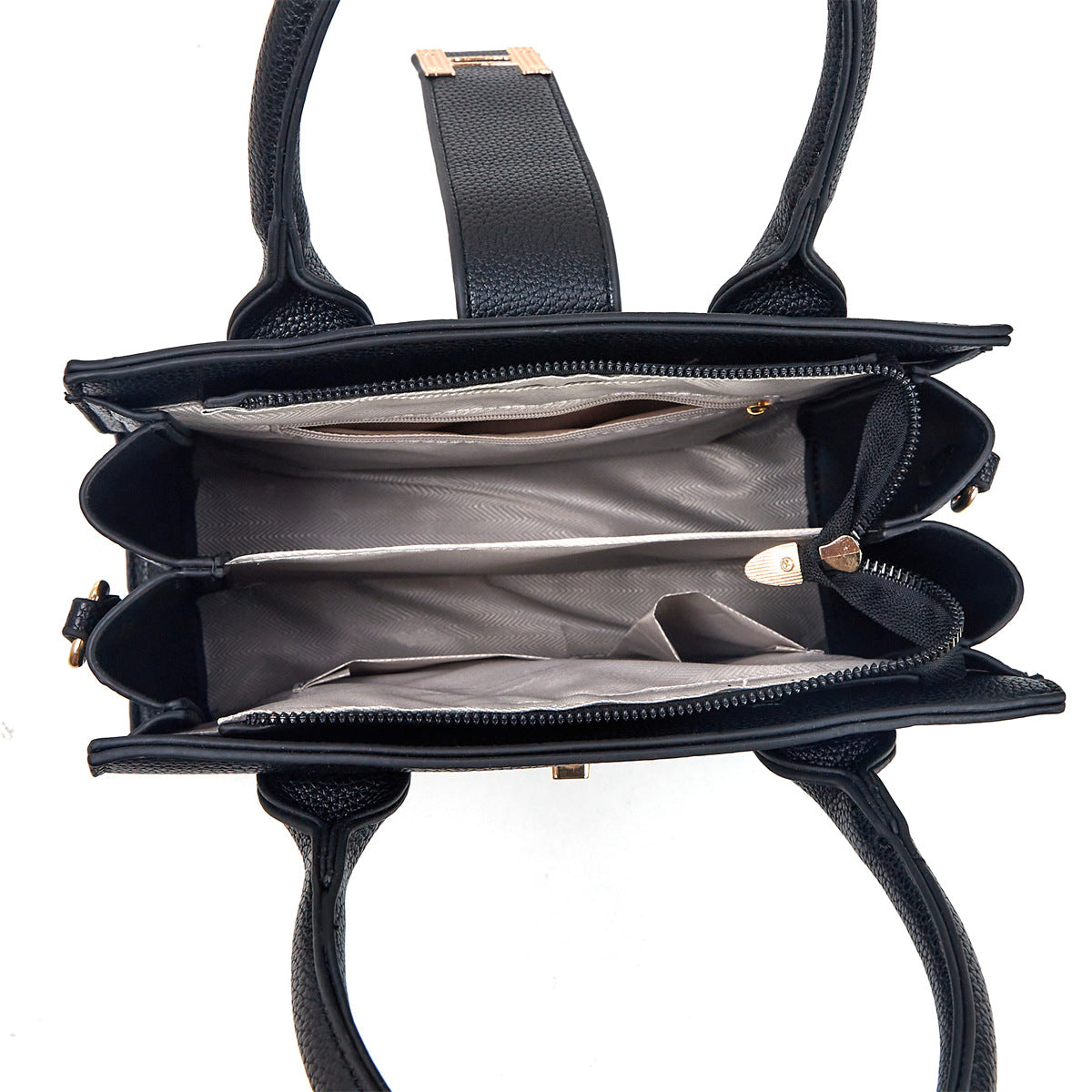 Cartera mediana con llavero dorado removible