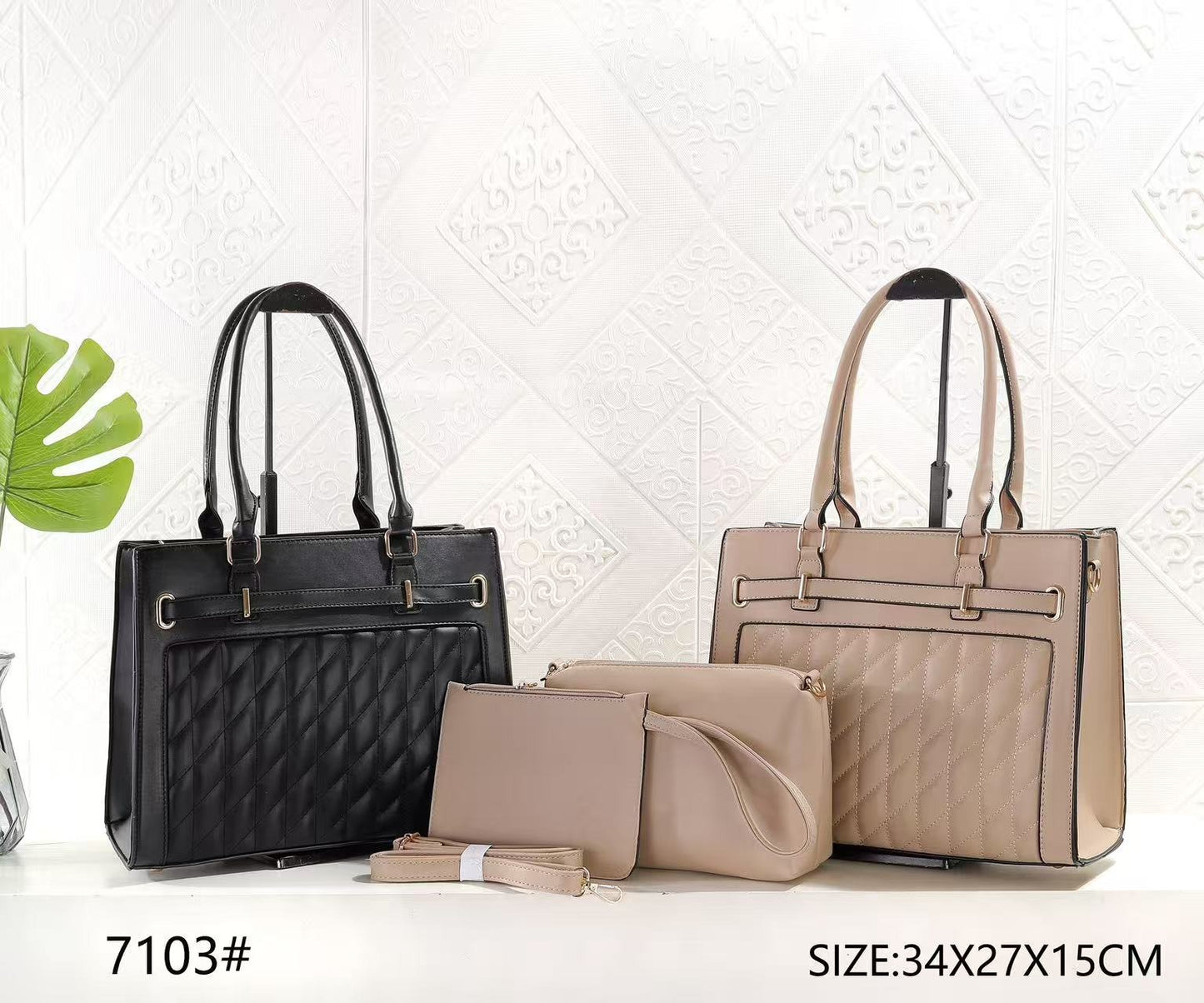 Combo 3 piezas: cartera mediana, bolsito y sobre libre