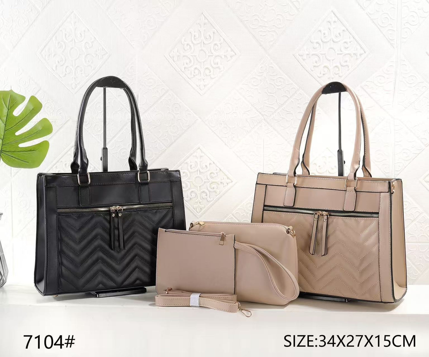 Combo 3 piezas: cartera mediana, bolsito y sobre libre