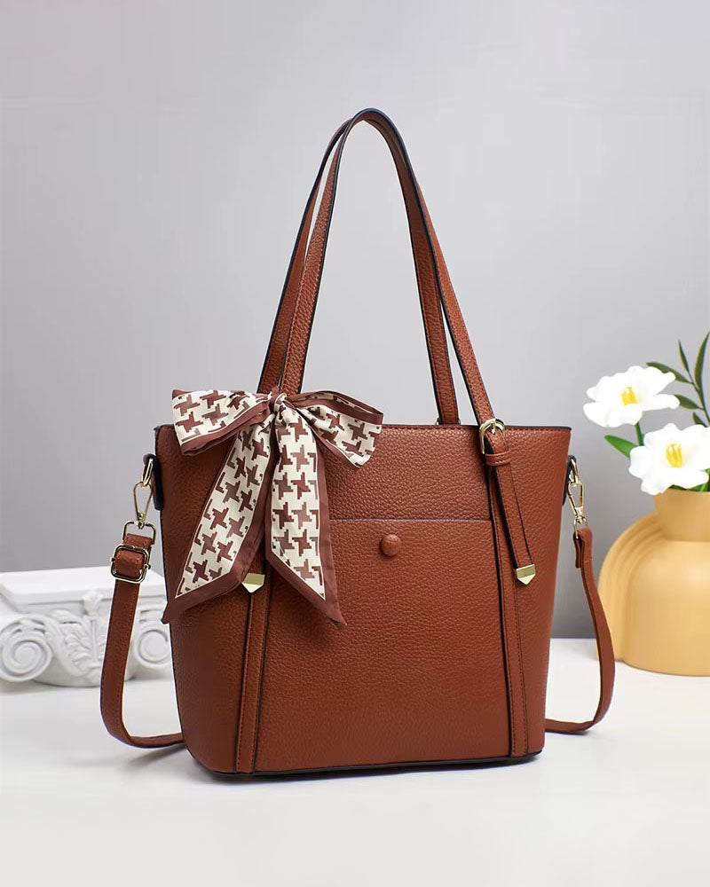 Black Friday • Cartera grande con bolsillo frontal y bufanda decorativa
