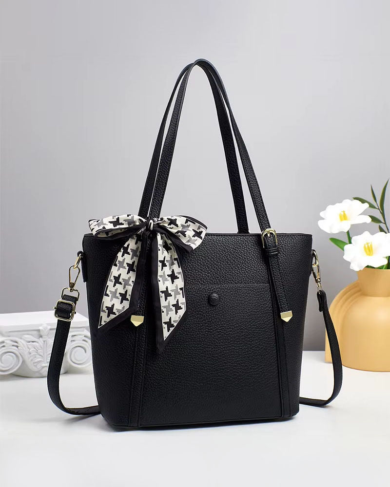 Black Friday • Cartera grande con bolsillo frontal y bufanda decorativa