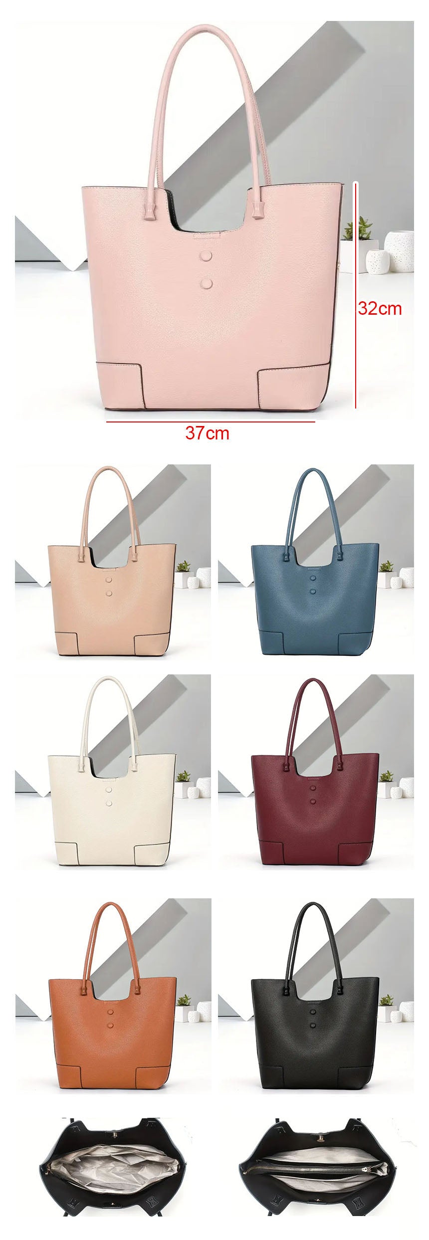 Bolso de Hombro con Interior Forrado y Cierre con broche – Diseño Minimalista