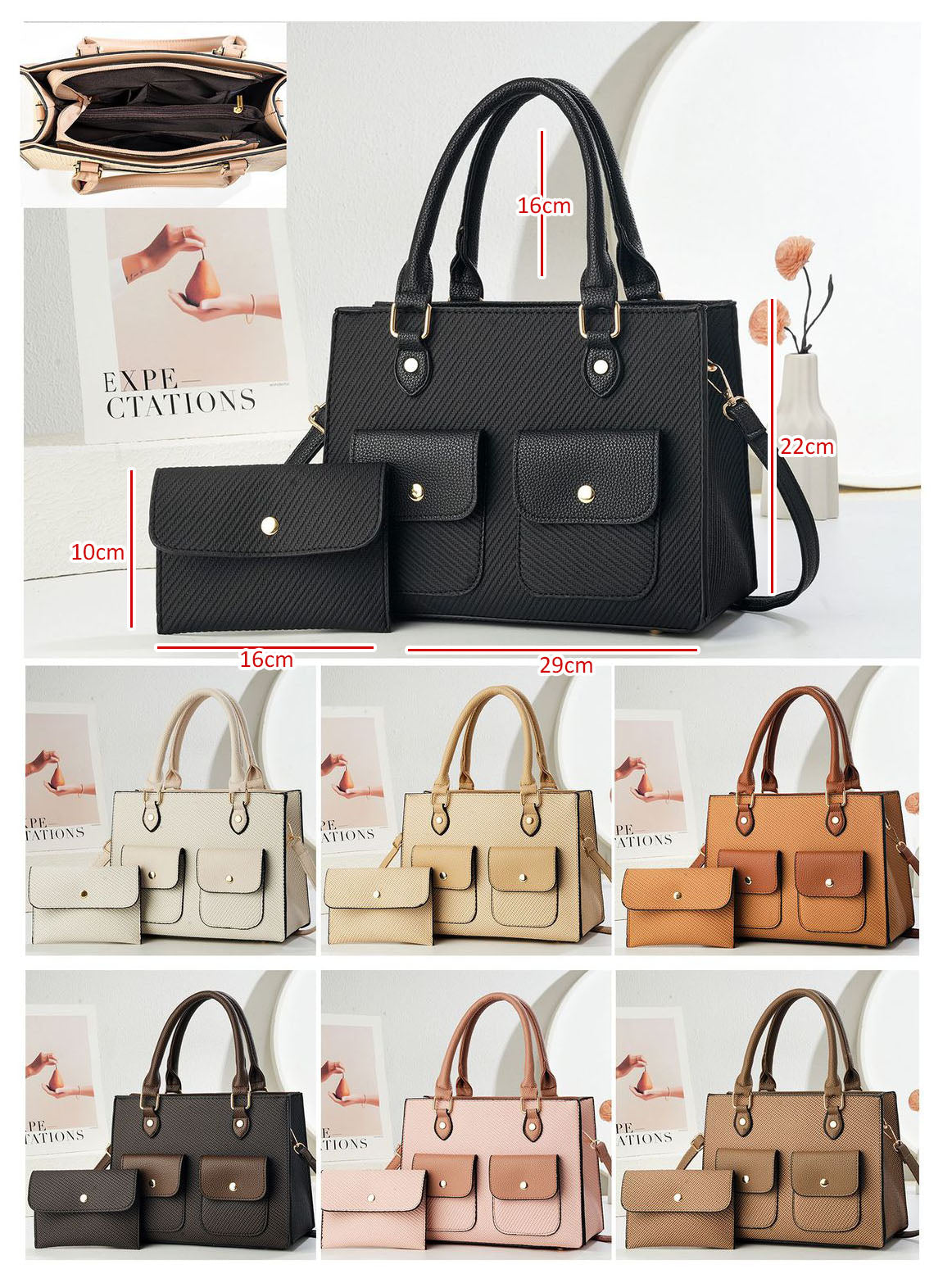💕Oferta ¡San Valentín! 💕 • Conjunto de un bolso estructurado y un sobre a juego