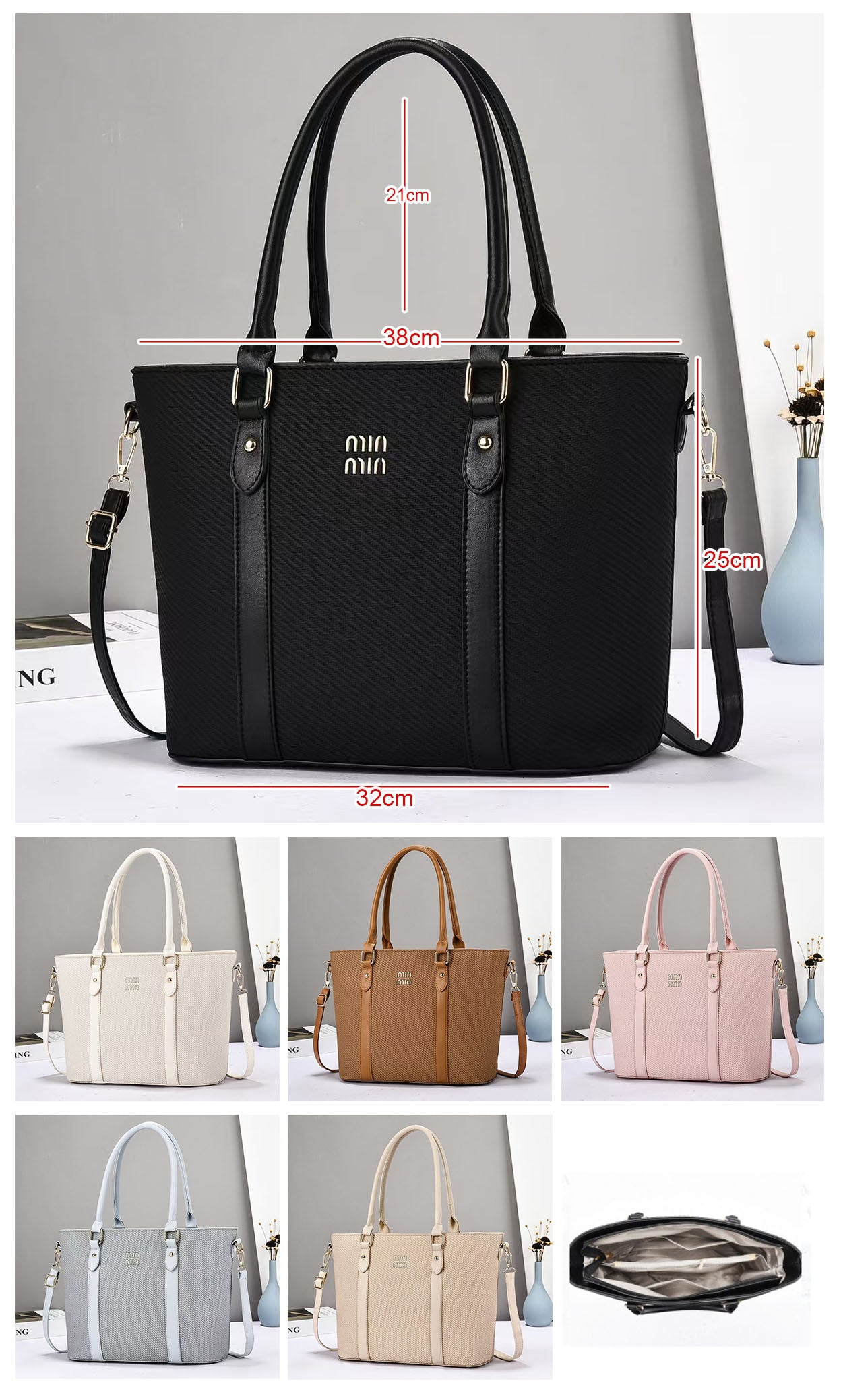 Cartera grande con diseño limpio de moda casual