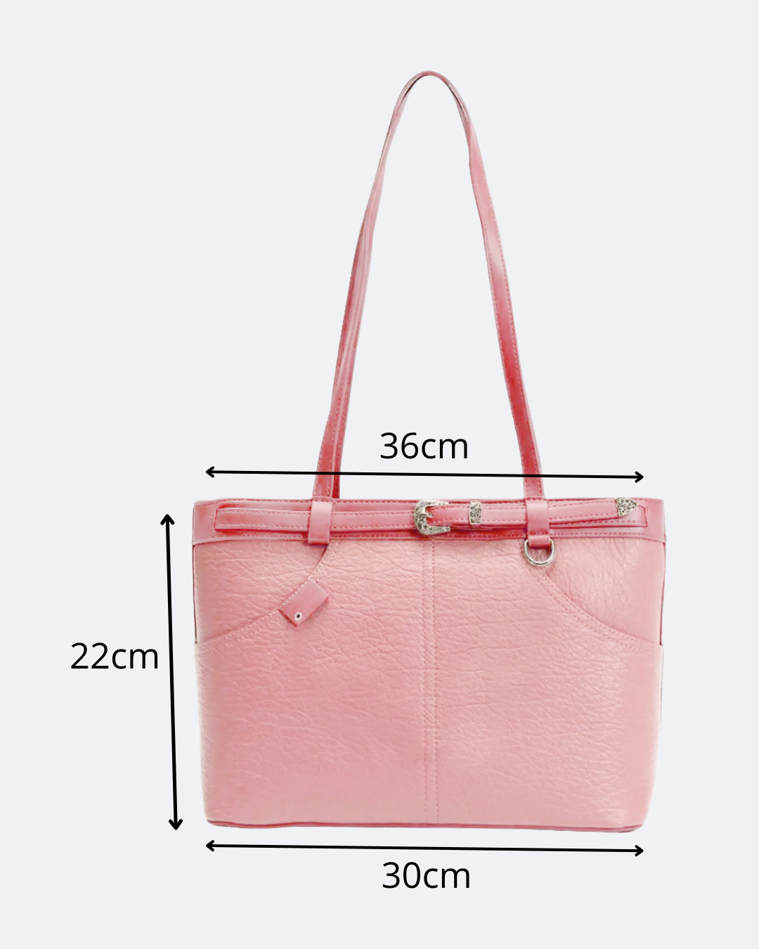 Black Friday • Cartera espaciosa tipo bolso con detalles en plateado