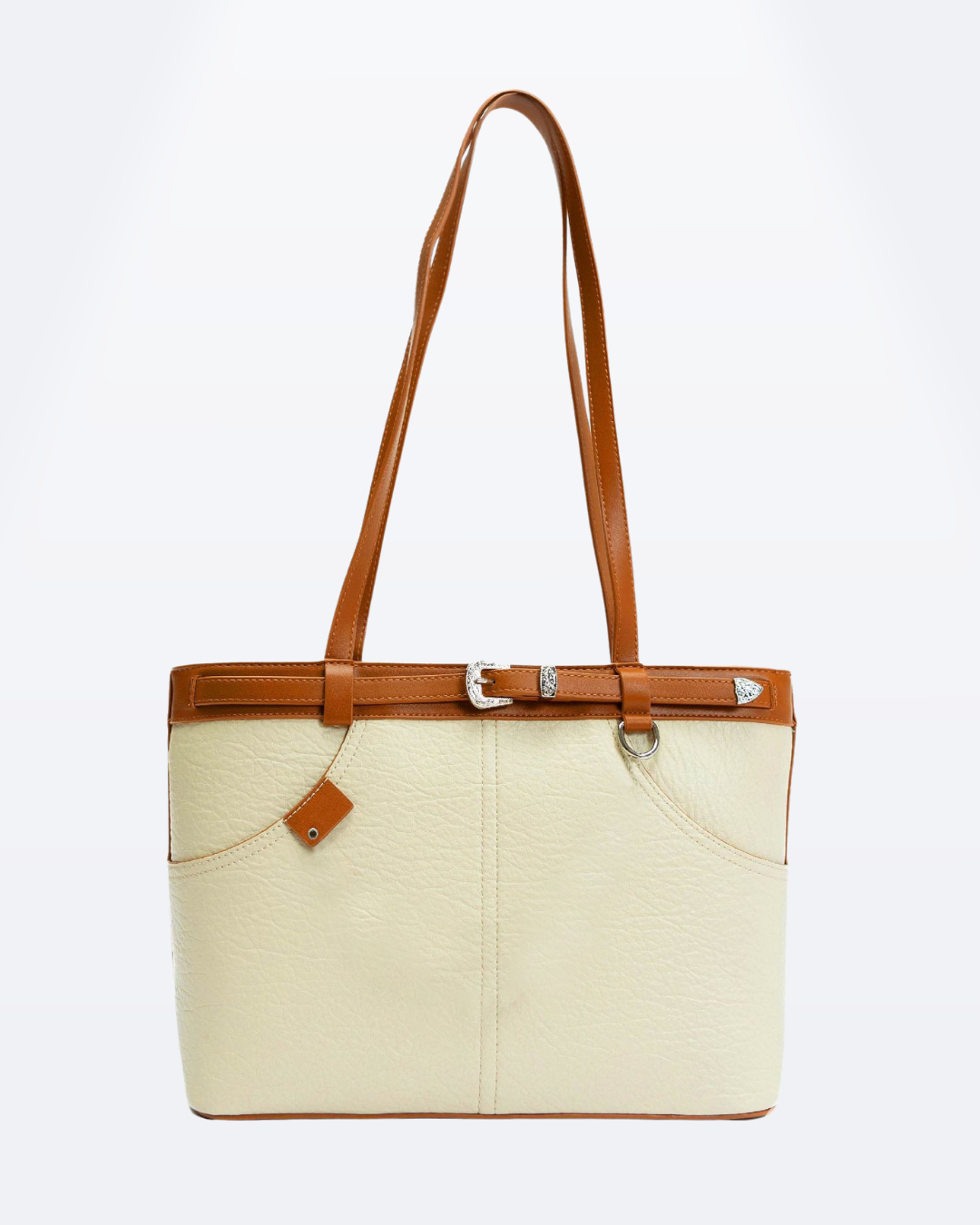 Black Friday • Cartera espaciosa tipo bolso con detalles en plateado