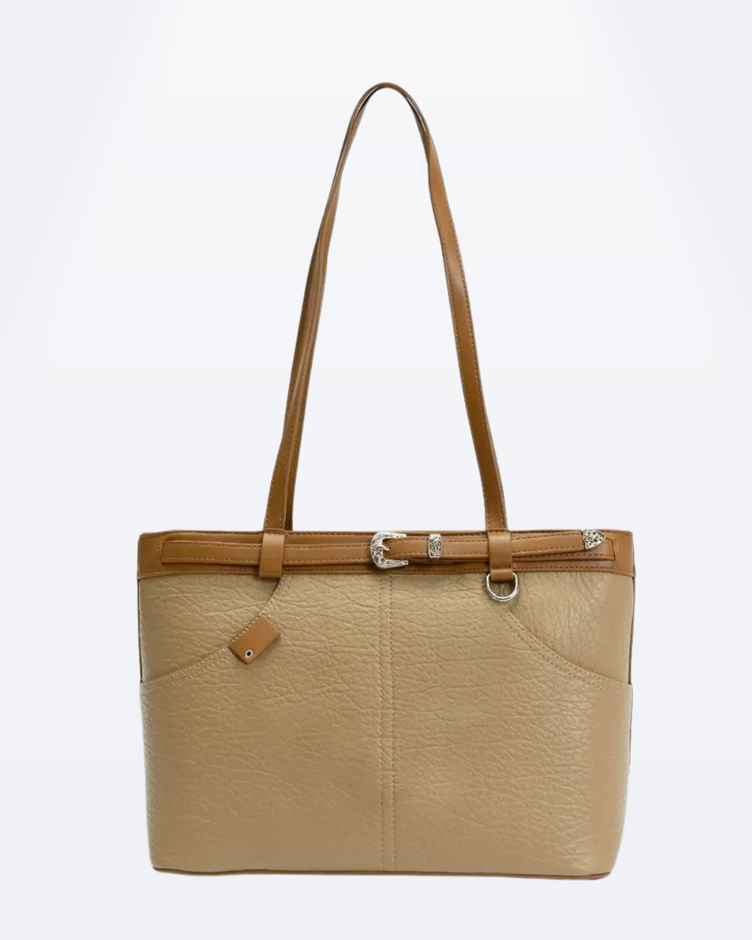 Black Friday • Cartera espaciosa tipo bolso con detalles en plateado