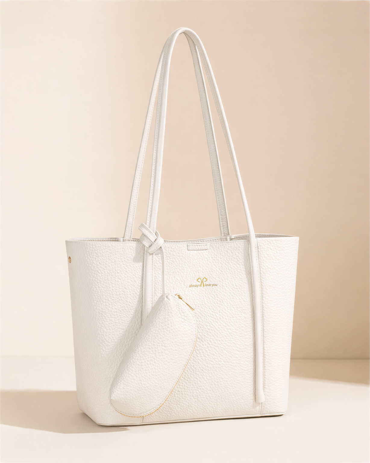 Cartera tote con monedero lateral y asas largas