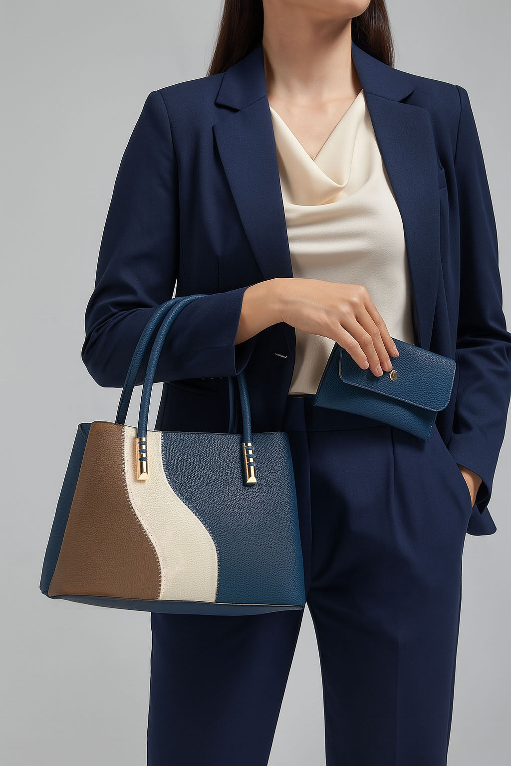Set de cartera bicolor con sobre