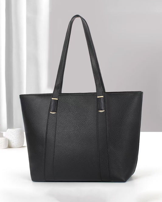 Bolso tipo tote con textura granulada