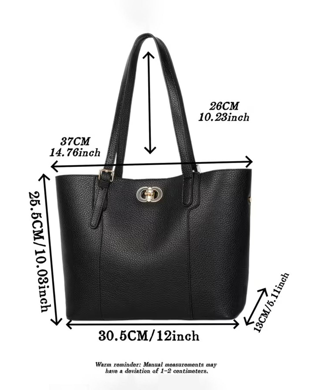 Bolso tote con cierre en broche y zipper