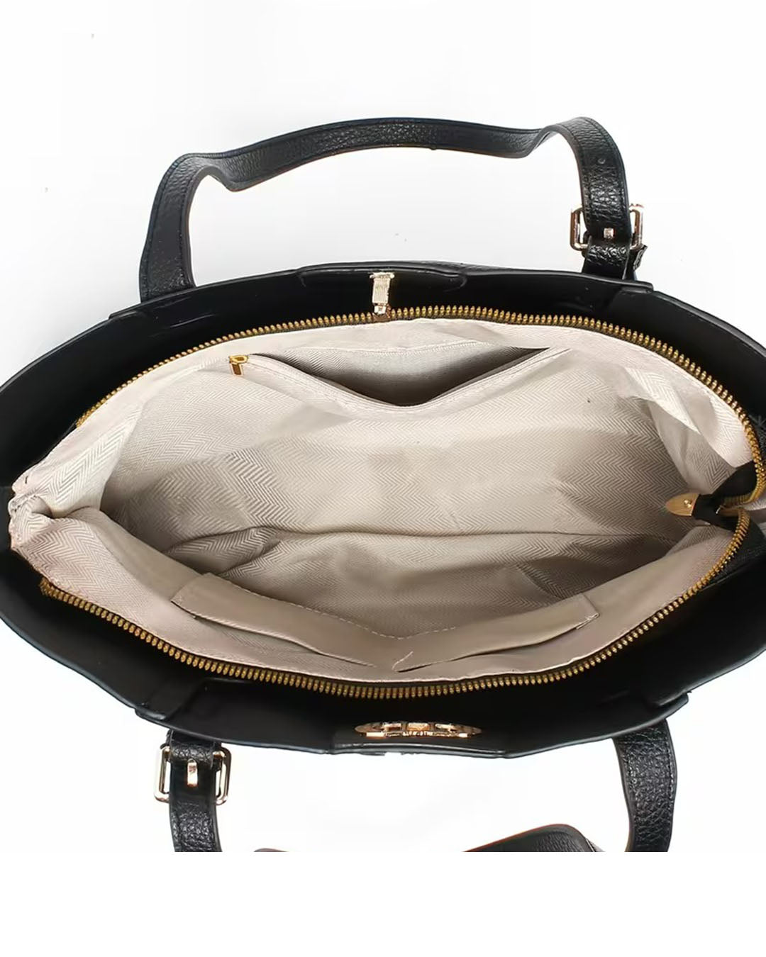 Bolso tote con cierre en broche y zipper