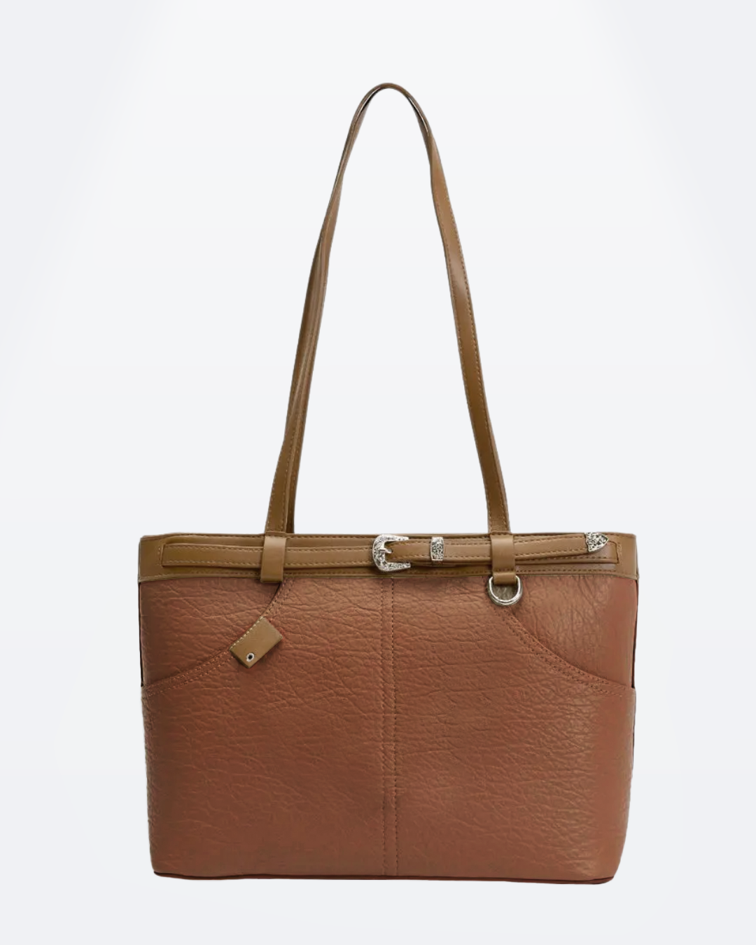 Black Friday • Cartera espaciosa tipo bolso con detalles en plateado