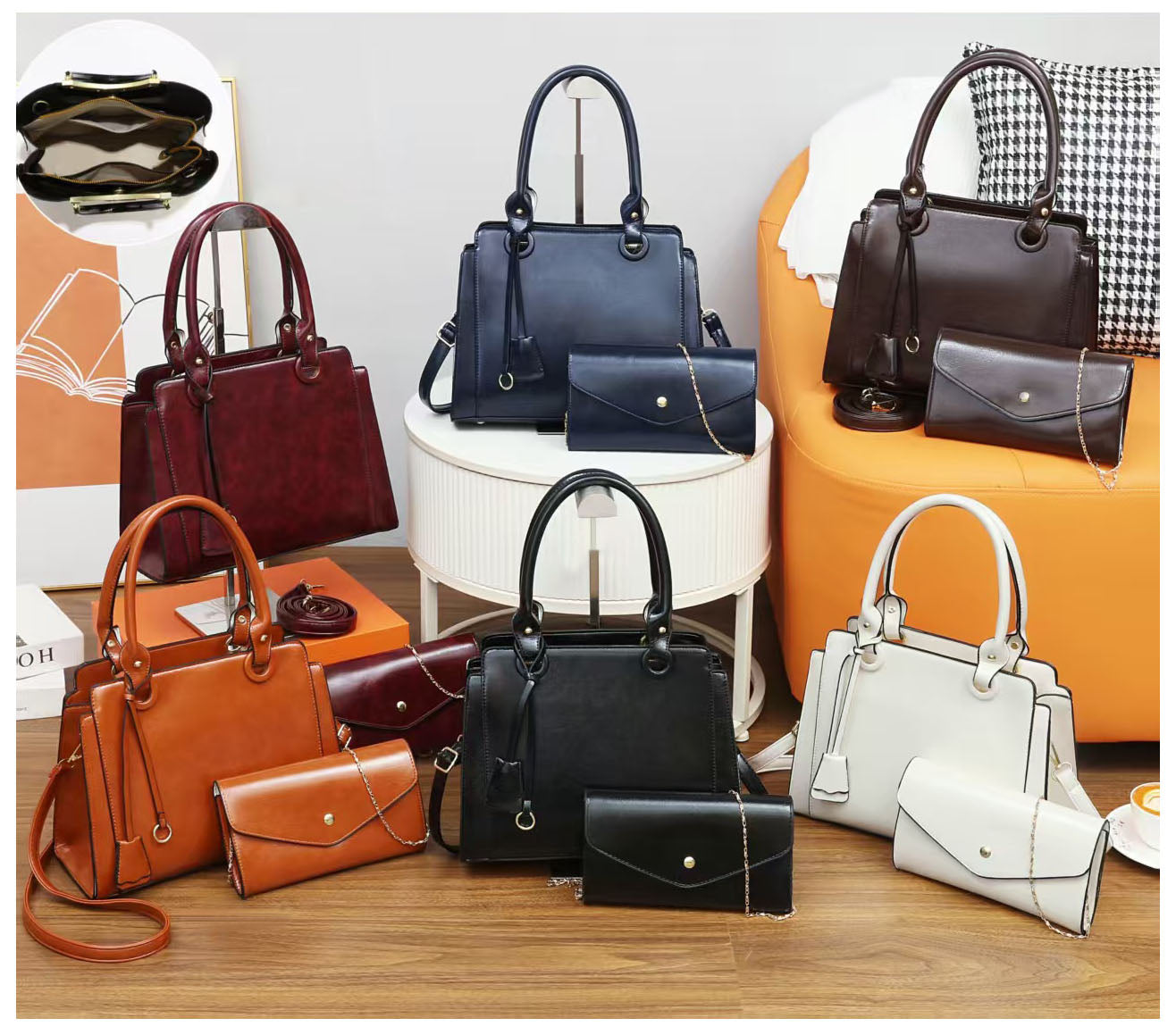 Cartera mediana con sobre