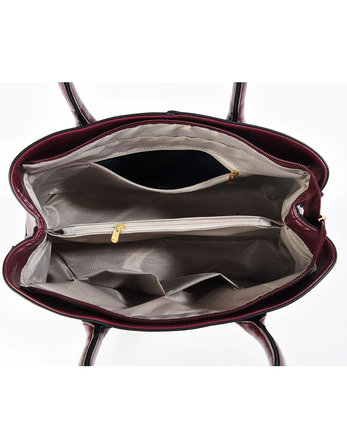 Bolso de mano en set de tres piezas con un monedero y un tarjetero a juego