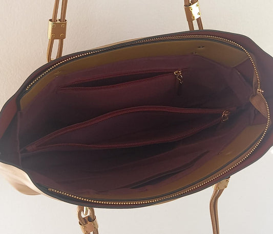 Bolso Grande con Doble Asa y Cierre Seguro – Interior color rojo