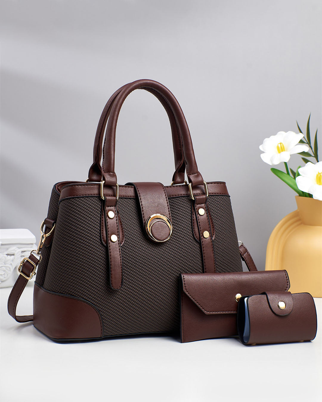 Conjunto de bolso de mano con sobres a juego