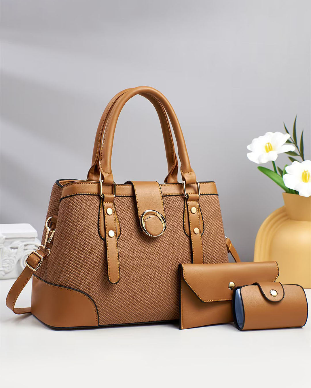 Conjunto de bolso de mano con sobres a juego
