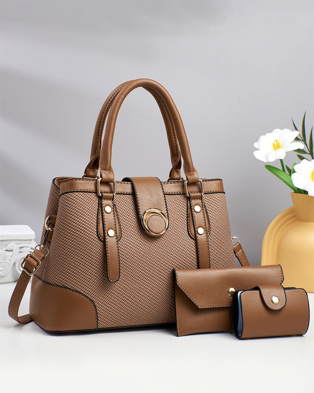 Conjunto de bolso de mano con sobres a juego