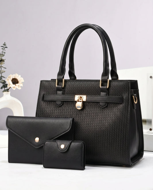 Combo tres piezas: cartera mediana con sobre y tarjetero