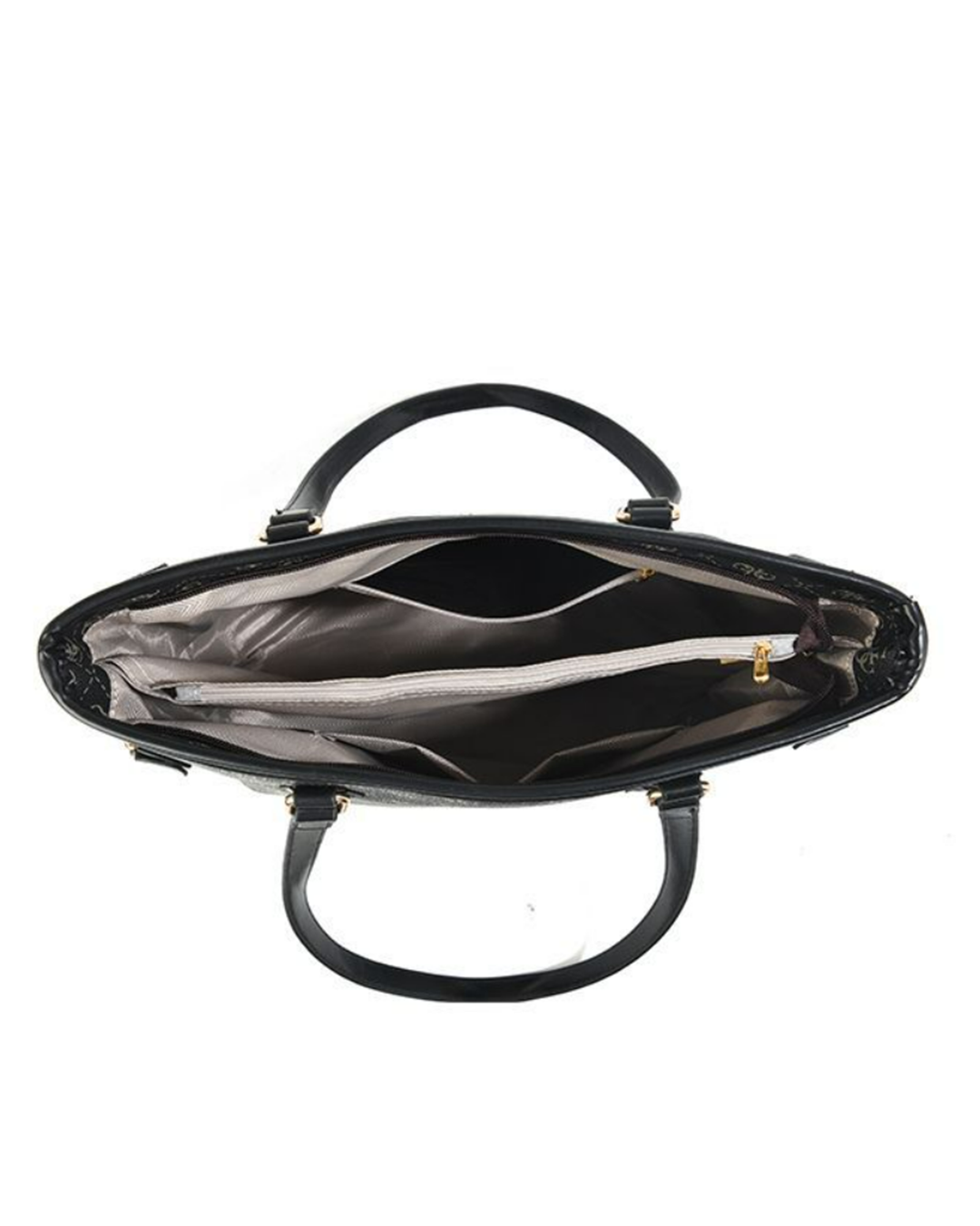 Bolso tote de cuero sintético con asas largas y cordones en los laterales